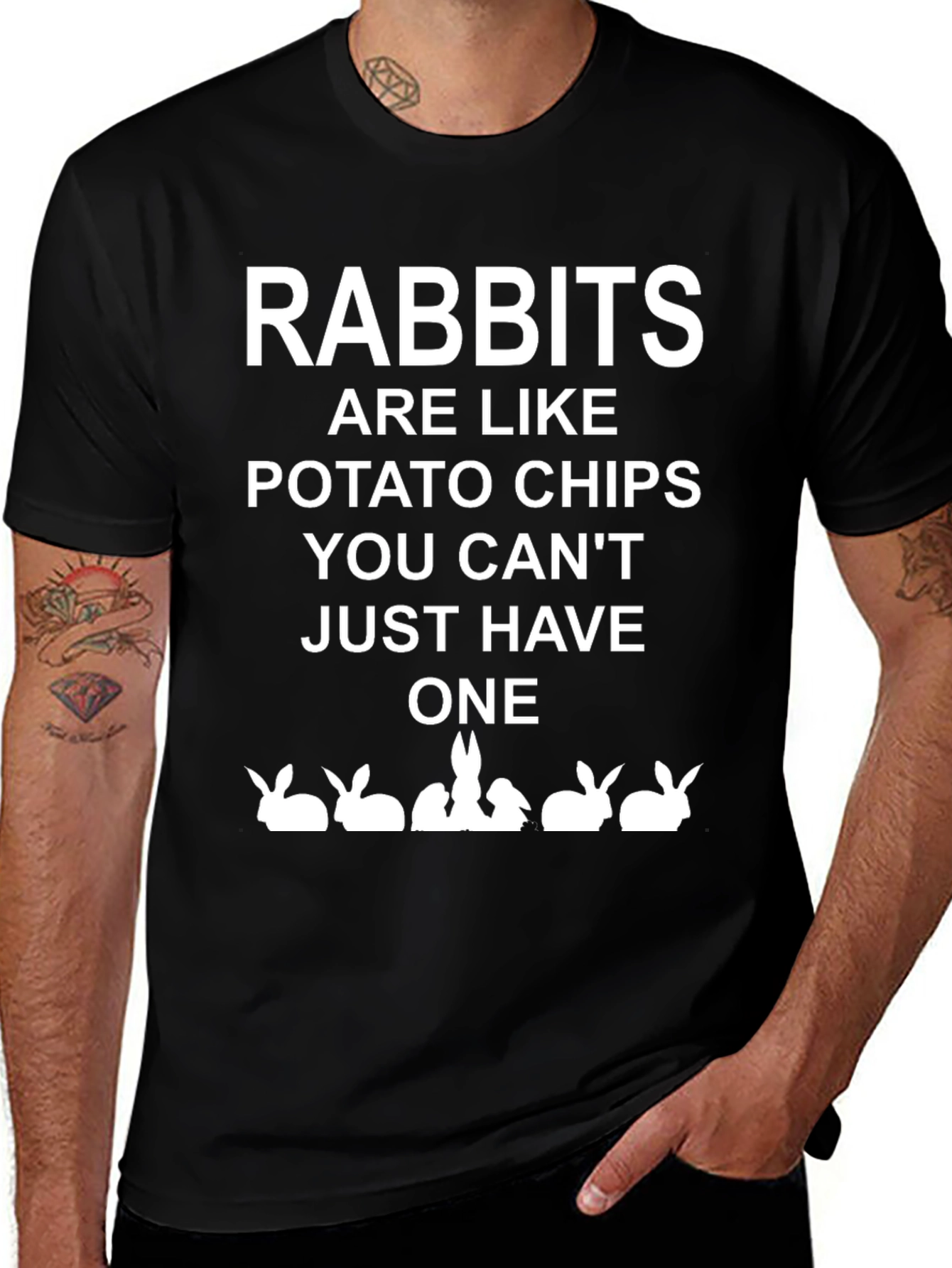 Camiseta con Estampado Rabbits are like potato chips