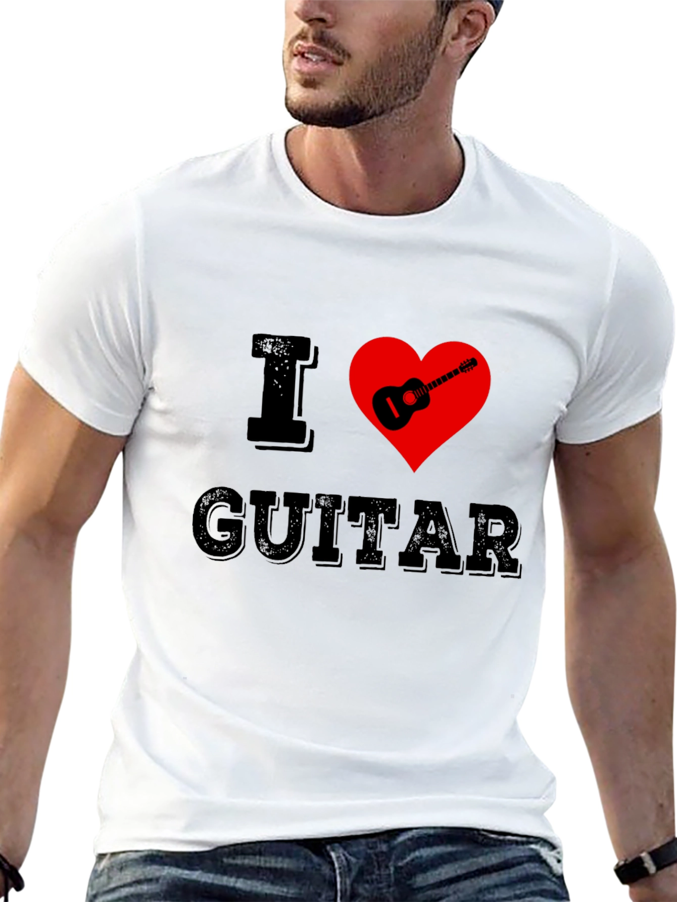 Camiseta Negra I ❤️ Guitar
