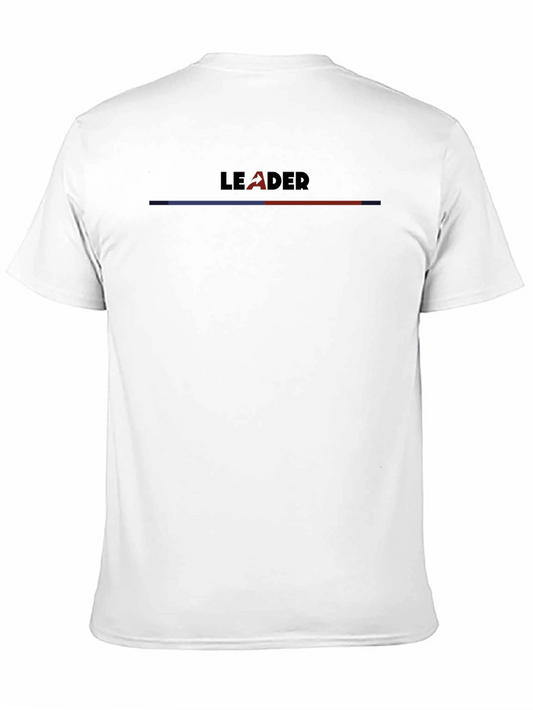 Camiseta Negra Líder con Rayas y Letras