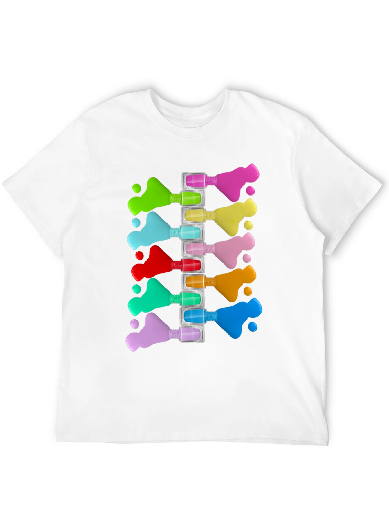Camiseta Negra con Diseño de Esmalte de Uñas