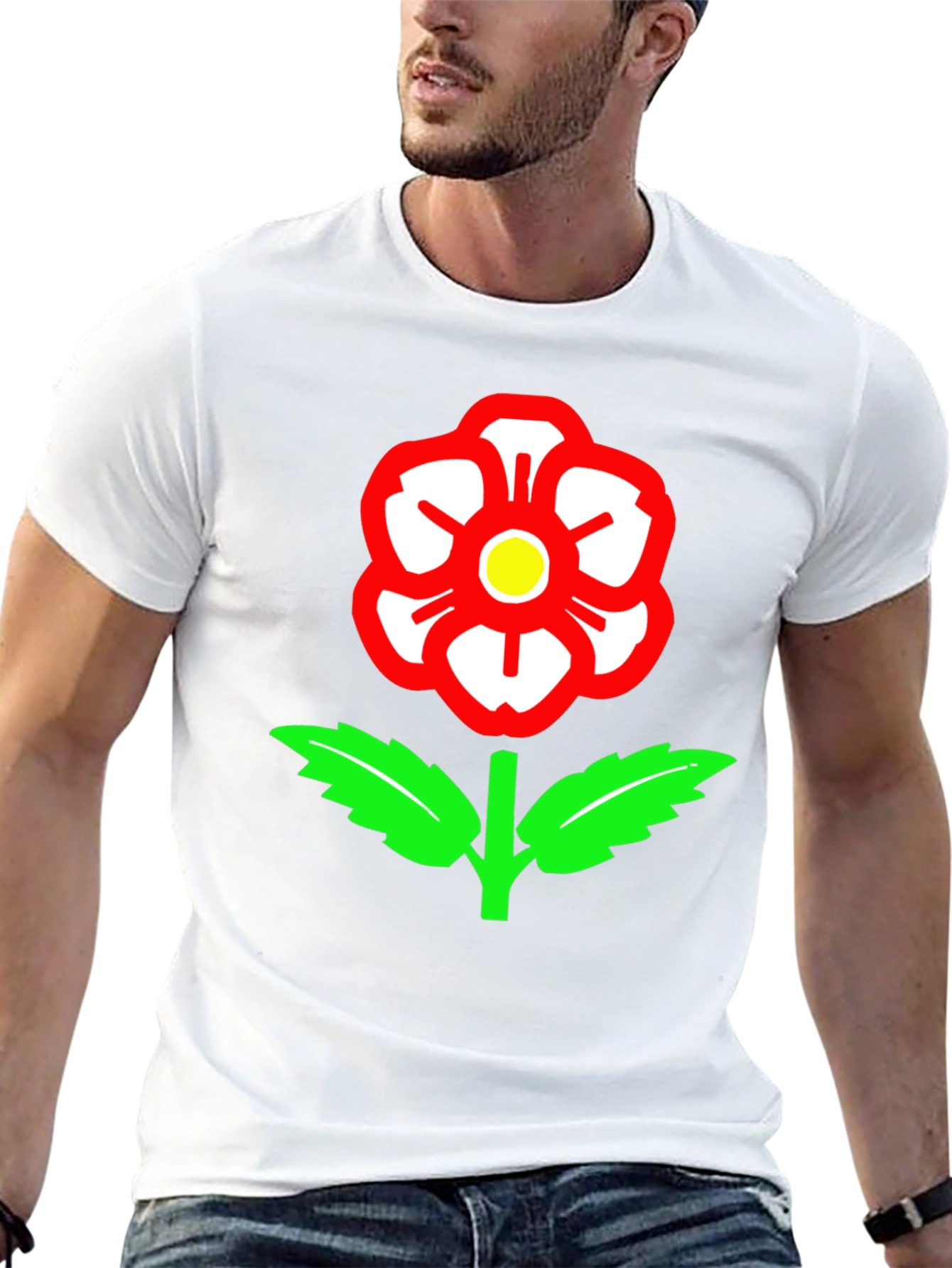 Camiseta Negra con Rosa de Lancashire