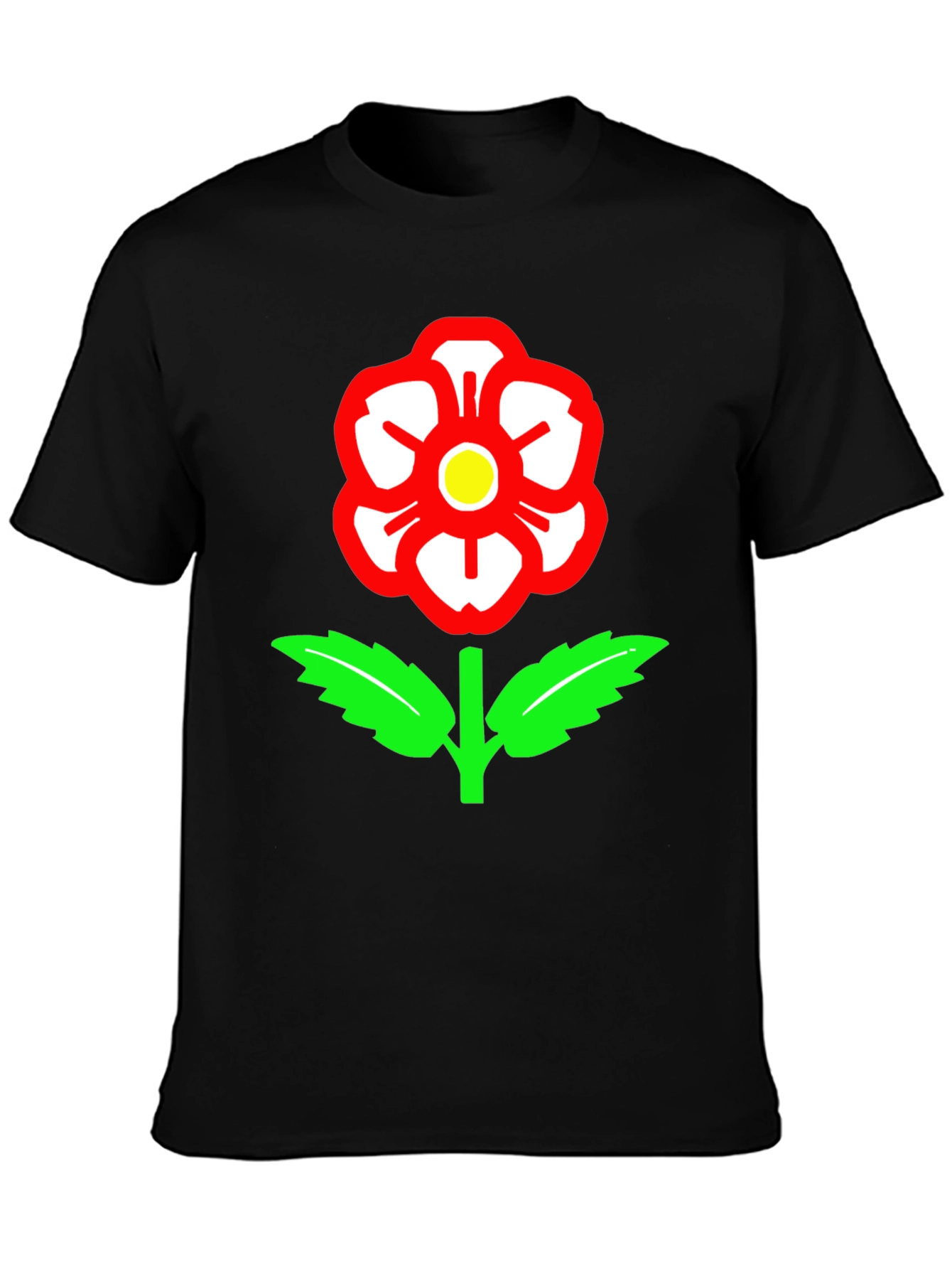 Camiseta Negra con Rosa de Lancashire