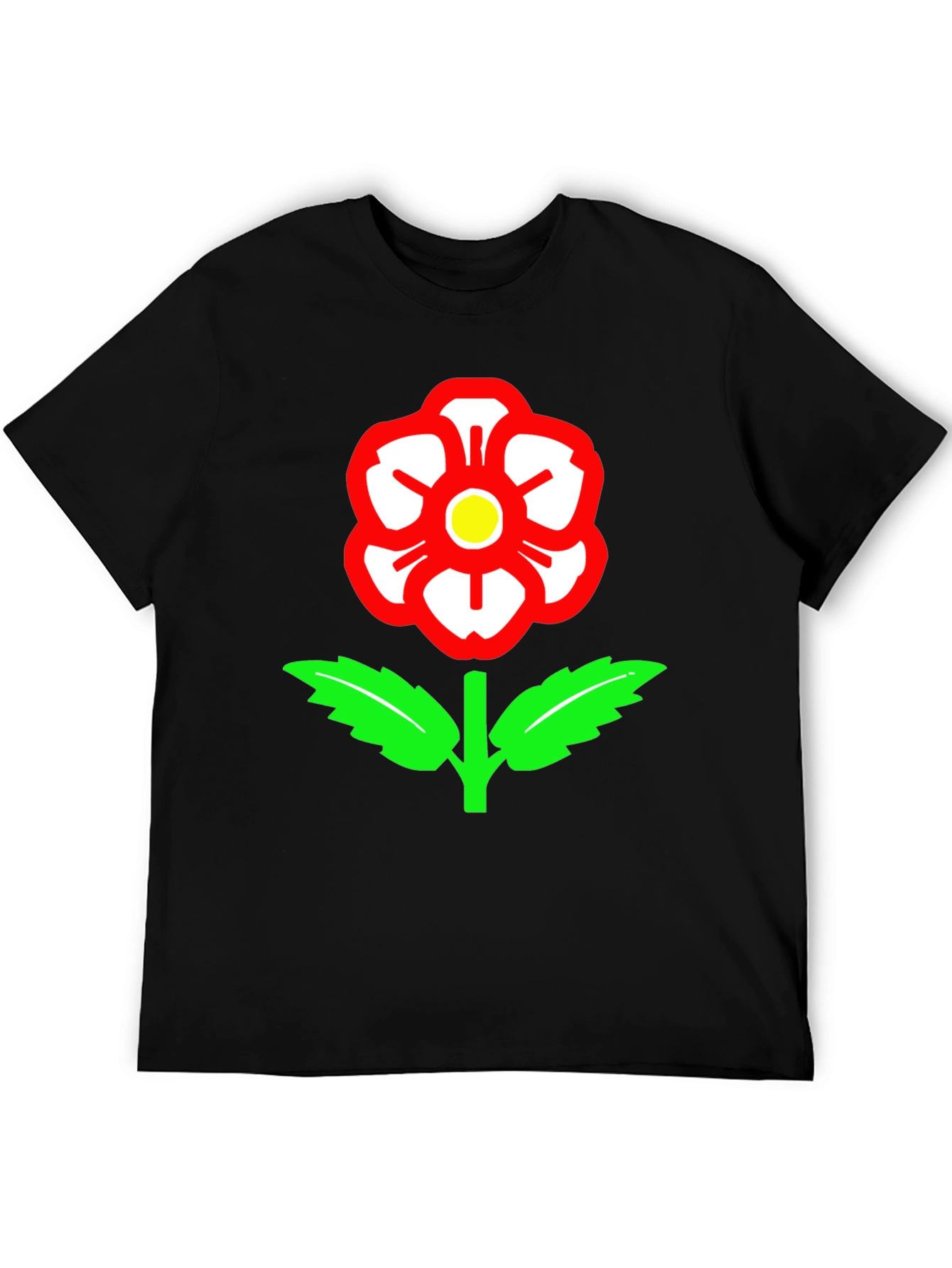 Camiseta Negra con Rosa de Lancashire