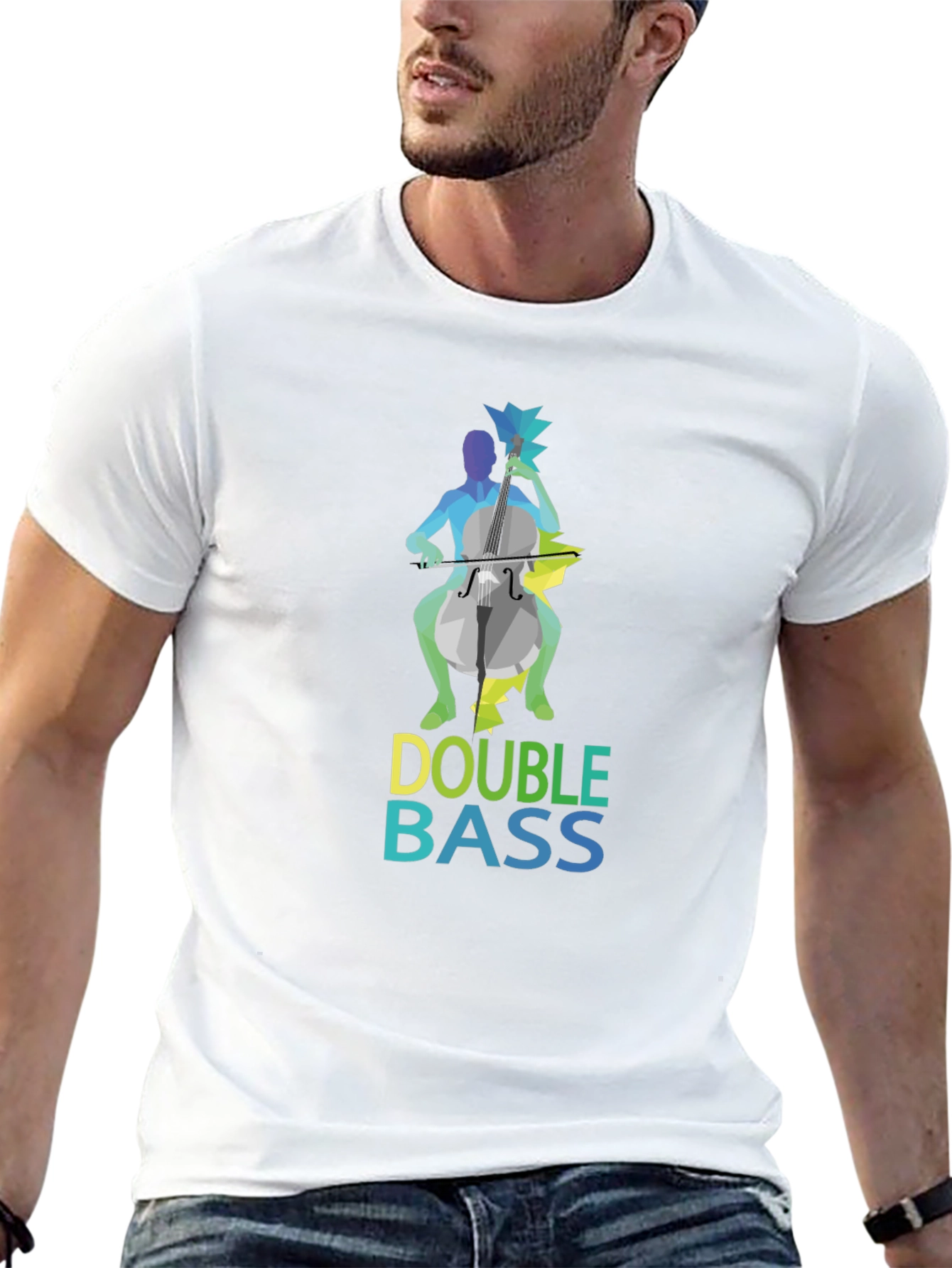 Camiseta Negra Hombre Diseño Double Bass