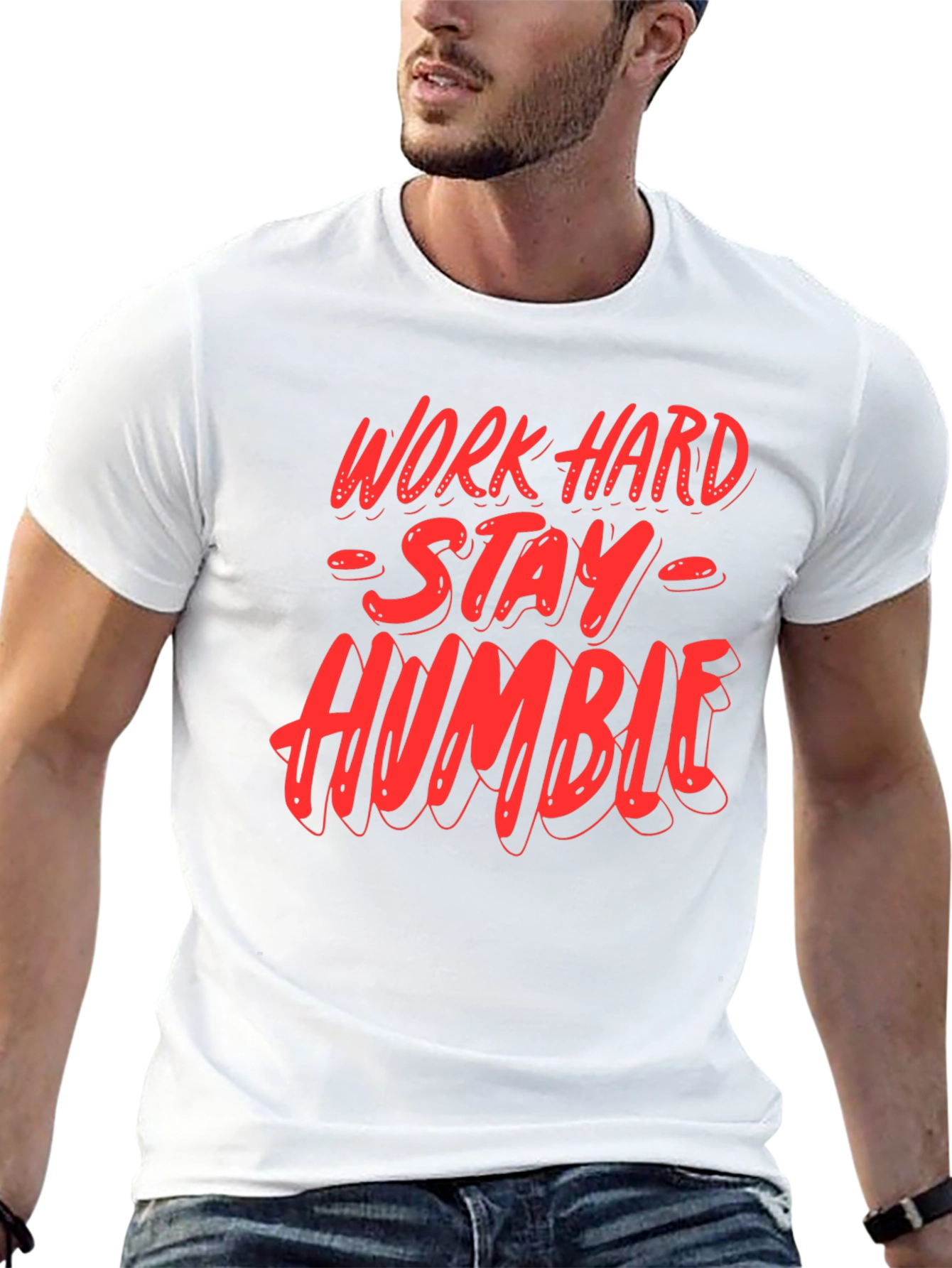 Camiseta Negra: Trabaja Duro Sé Humilde