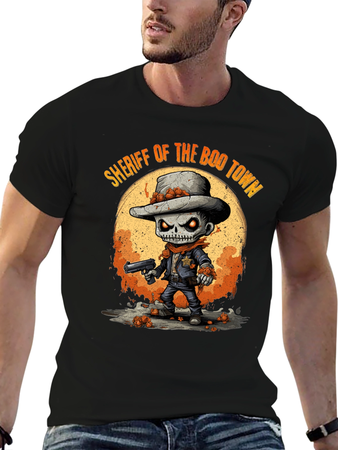 Camiseta Halloween Sheriff Esqueleto