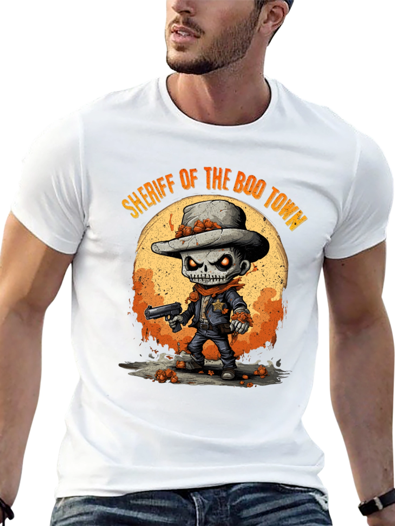 Camiseta Halloween Sheriff Esqueleto