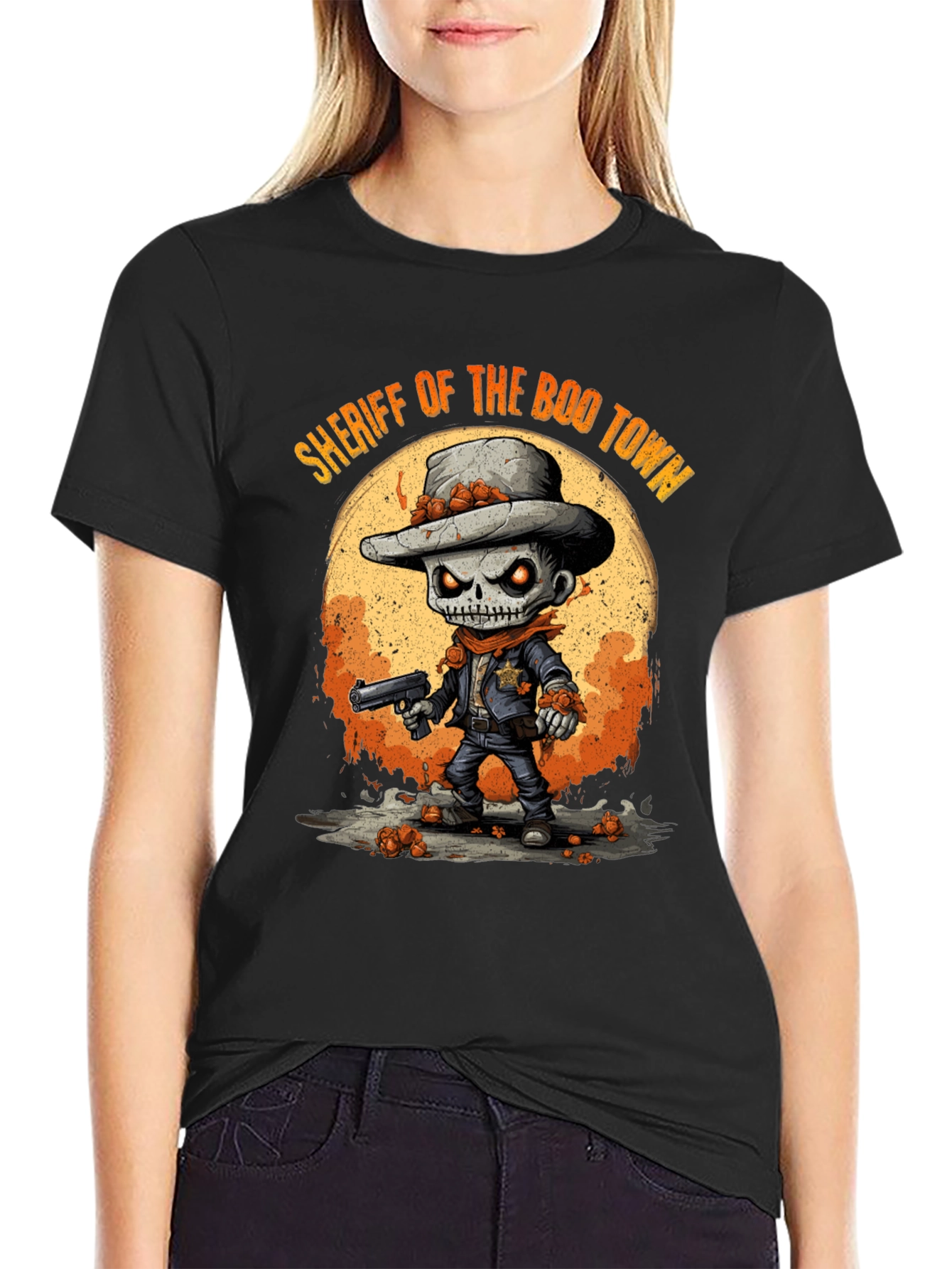Camiseta Halloween Sheriff Esqueleto