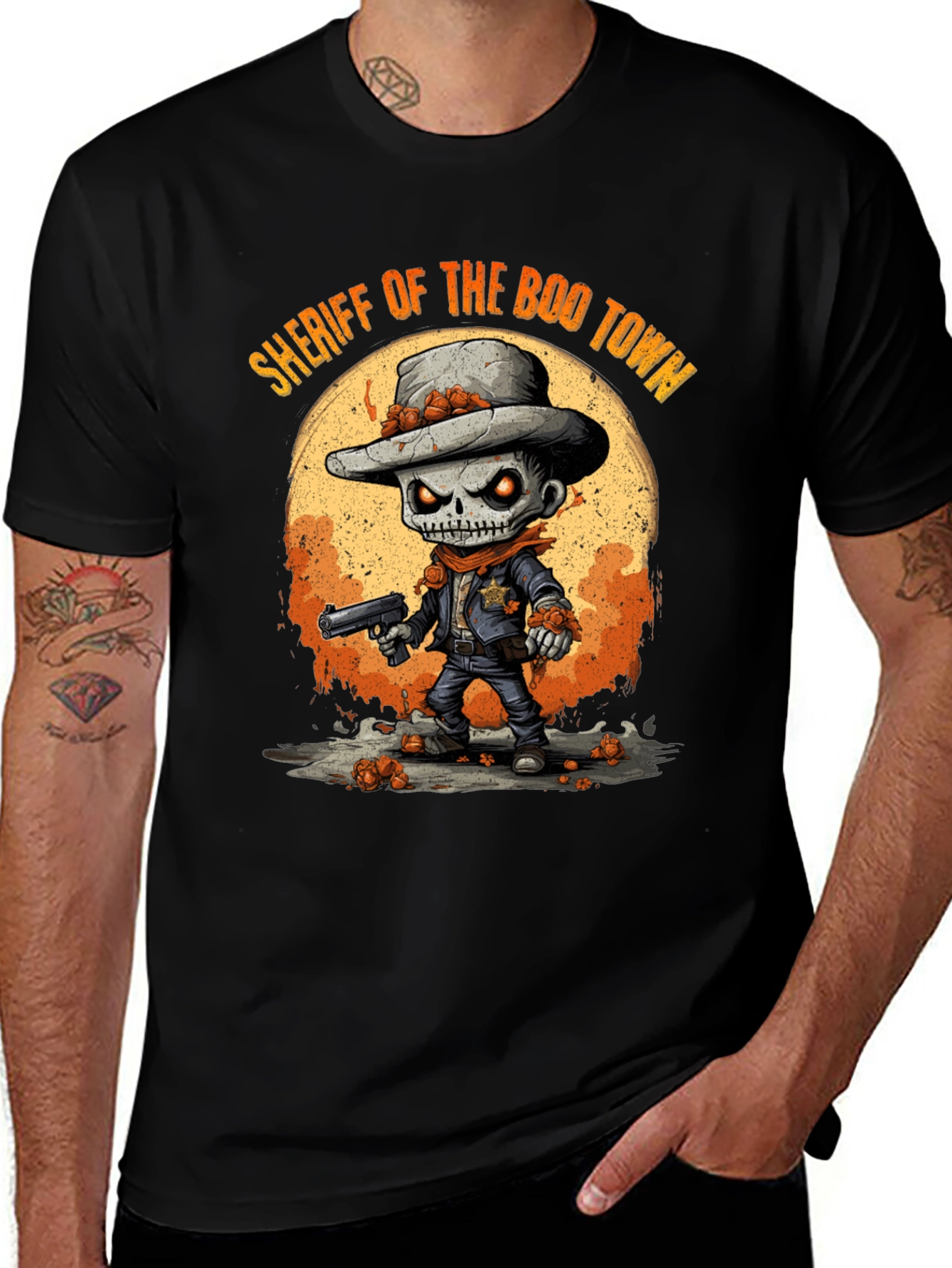 Camiseta Halloween Sheriff Esqueleto