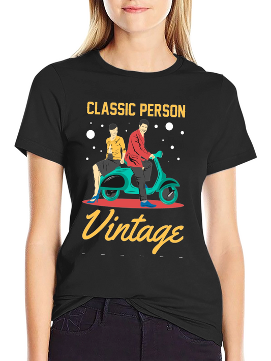 Camiseta Negra: Clásico Vintage
