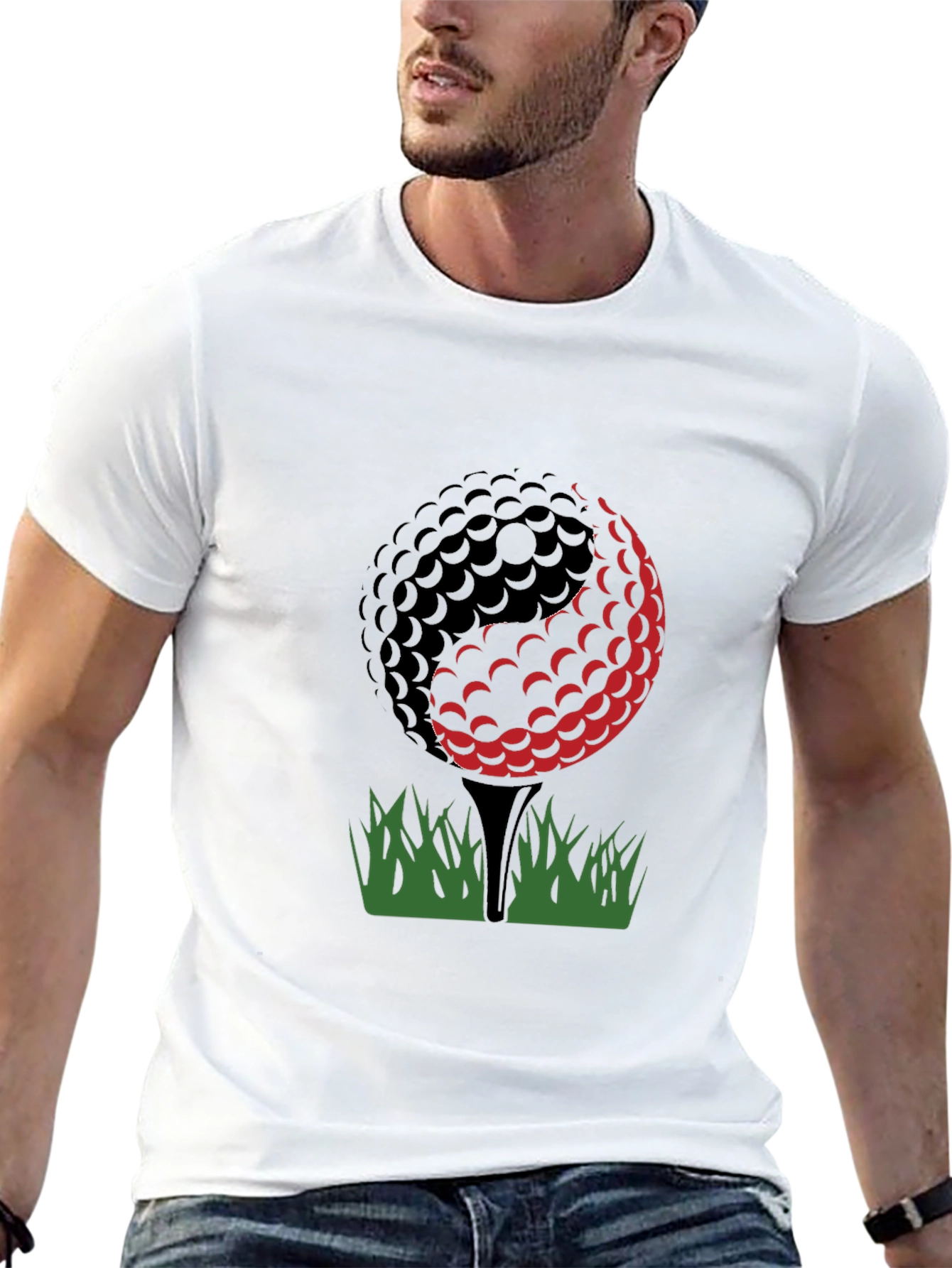Camiseta Negra Diseño Golf