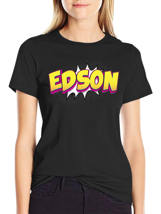 Camiseta Negra Edson Estilo Cómic