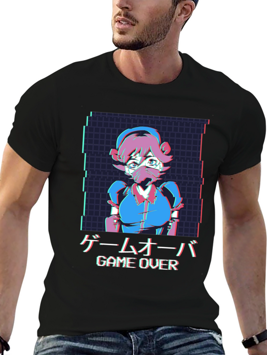 Camiseta Anime Game Over Hombre
