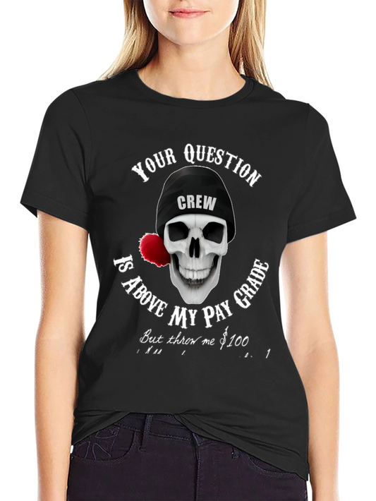 Camiseta Negra con Diseño de Calavera Crew