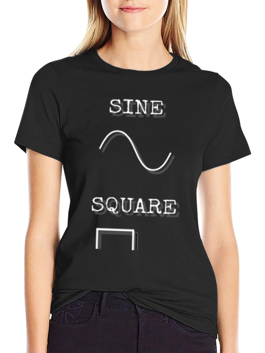Camiseta Negra Ondas Senoidales y Cuadradas