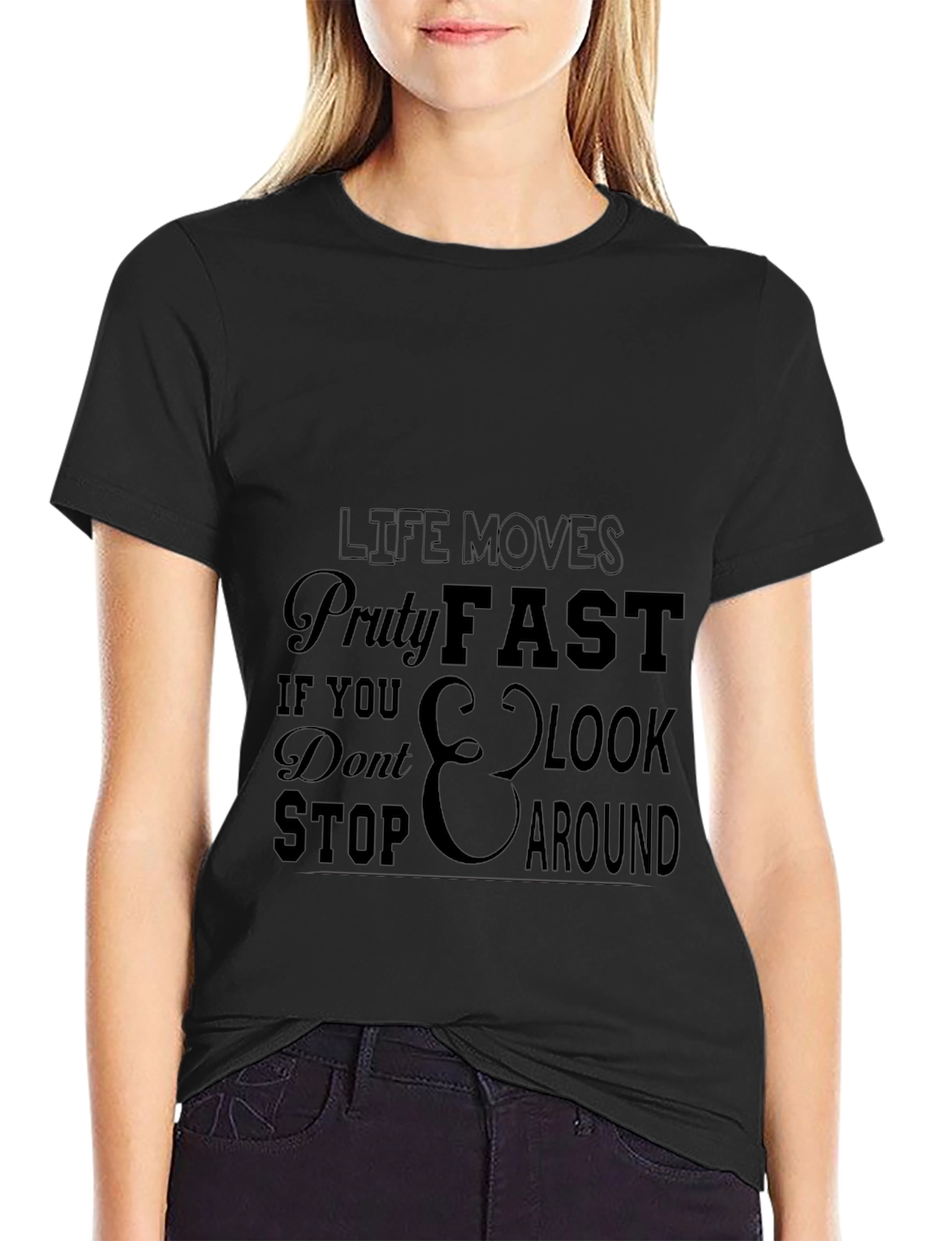 Camiseta Negra con Mensaje Motivacional
