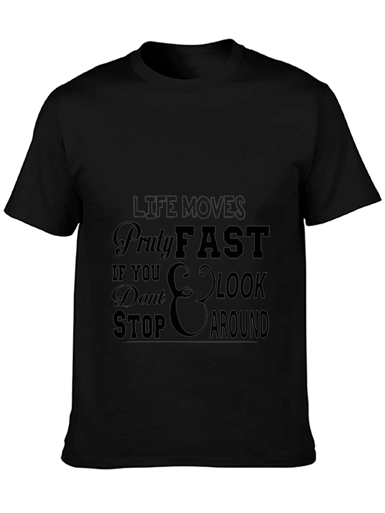 Camiseta Negra con Mensaje Motivacional