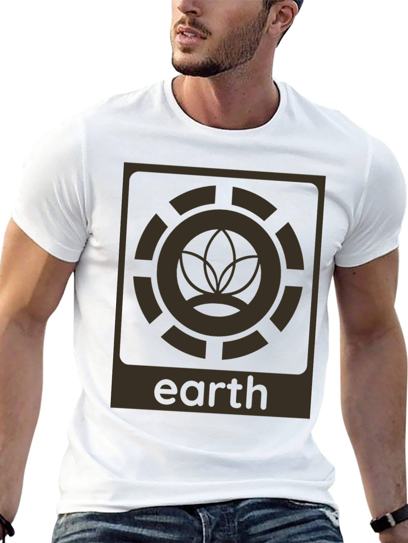 Camiseta Negra Earth Diseño Gráfico Único