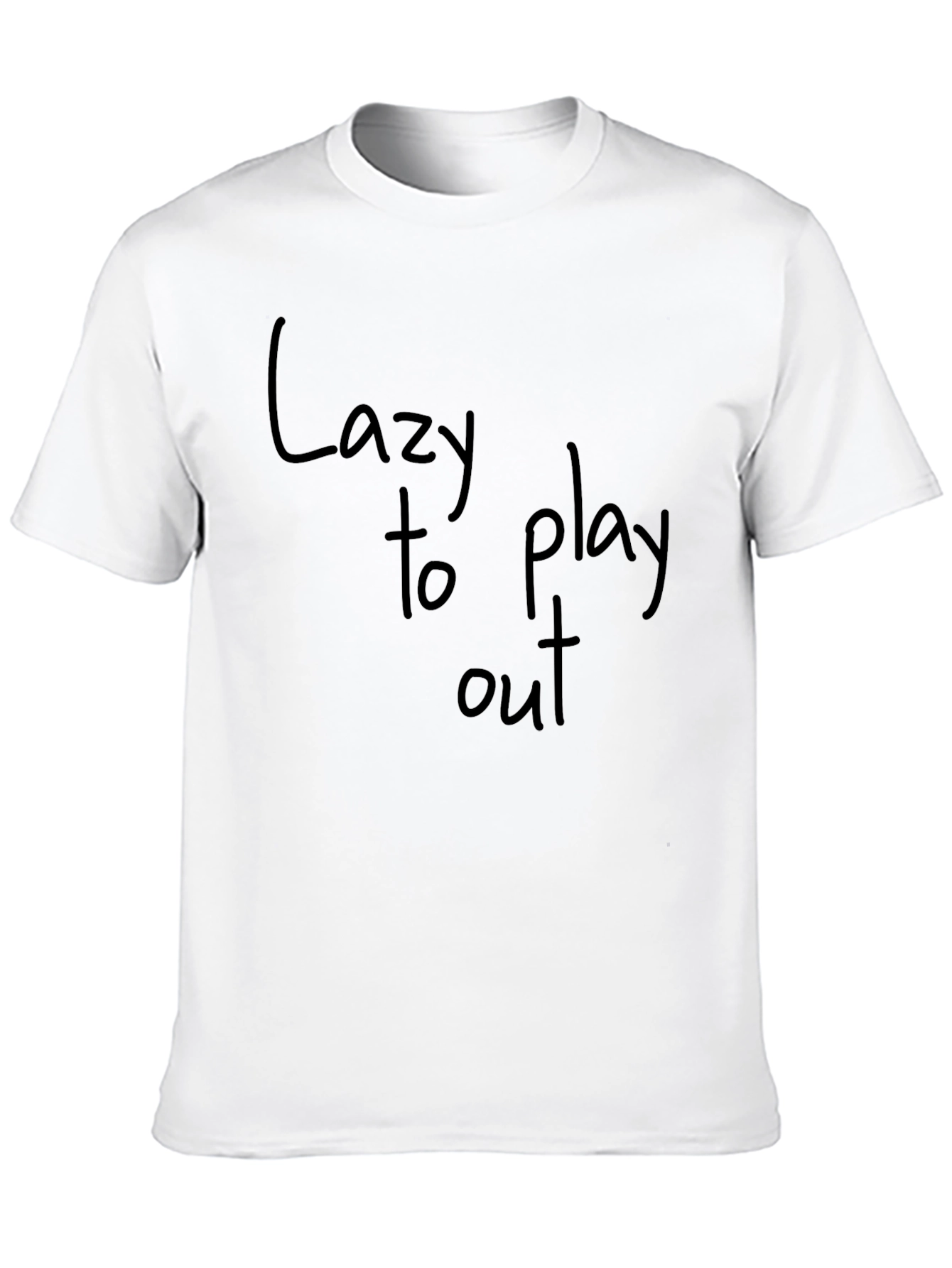 Camiseta Negra con Estampado Lazy to Play Out
