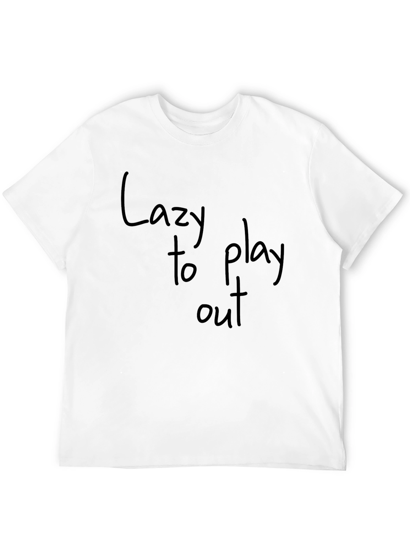 Camiseta Negra con Estampado Lazy to Play Out
