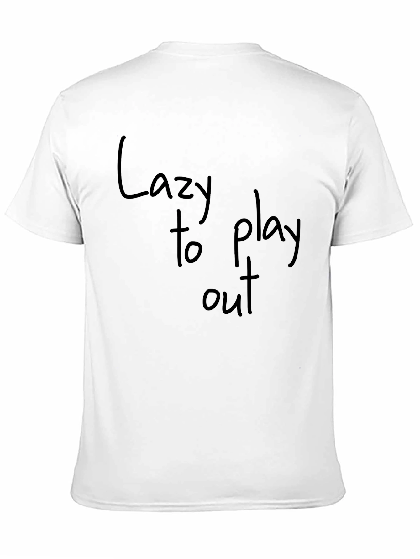 Camiseta Negra con Estampado Lazy to Play Out