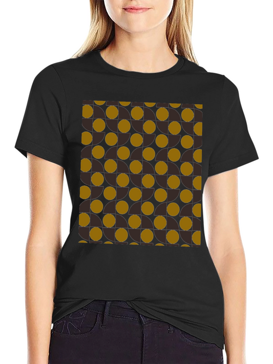 Camiseta Negra con Diseño Geométrico Abstracto