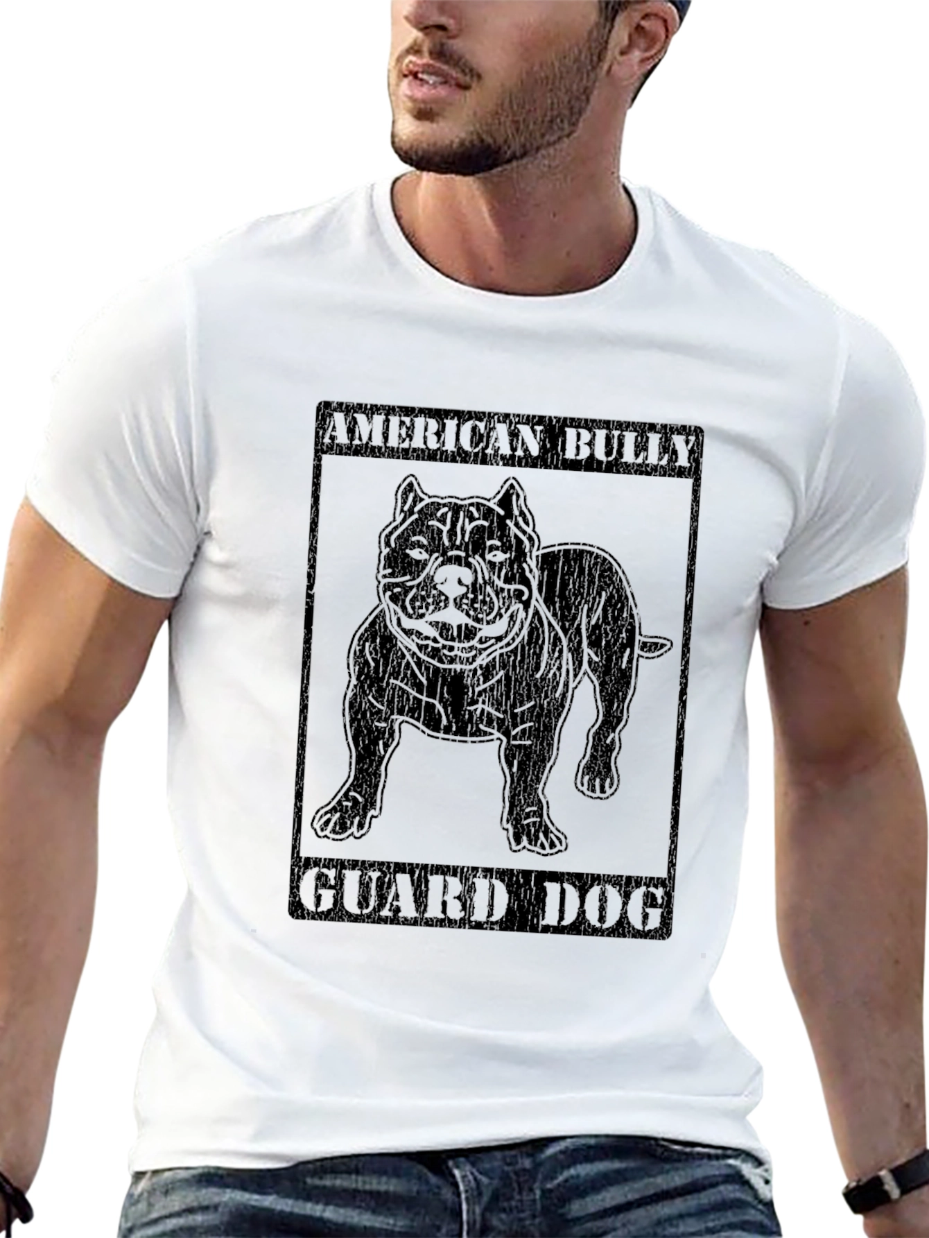 Camiseta Negra American Bully Guard Dog