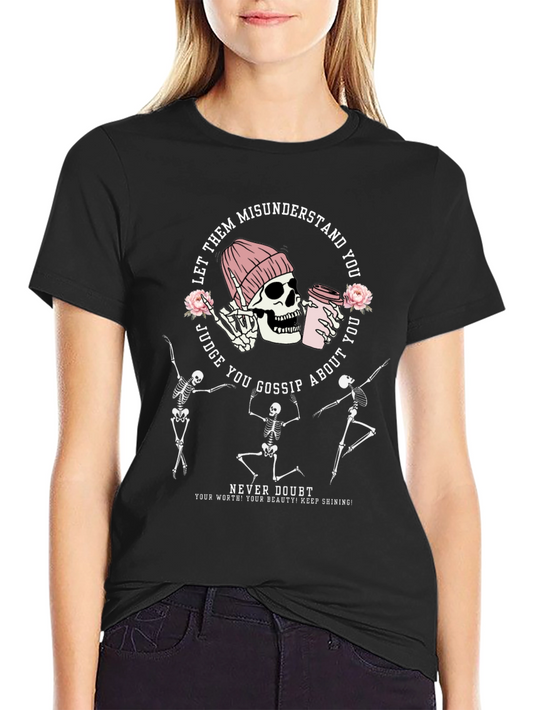 Camiseta Negra Calaveras Bailarinas Never Doubt