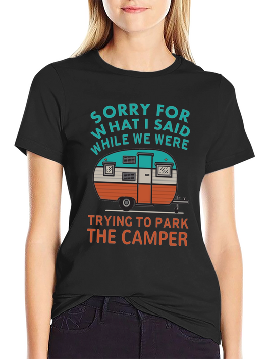 Camiseta Negra: Lo Siento por lo que Dijimos al Aparcar