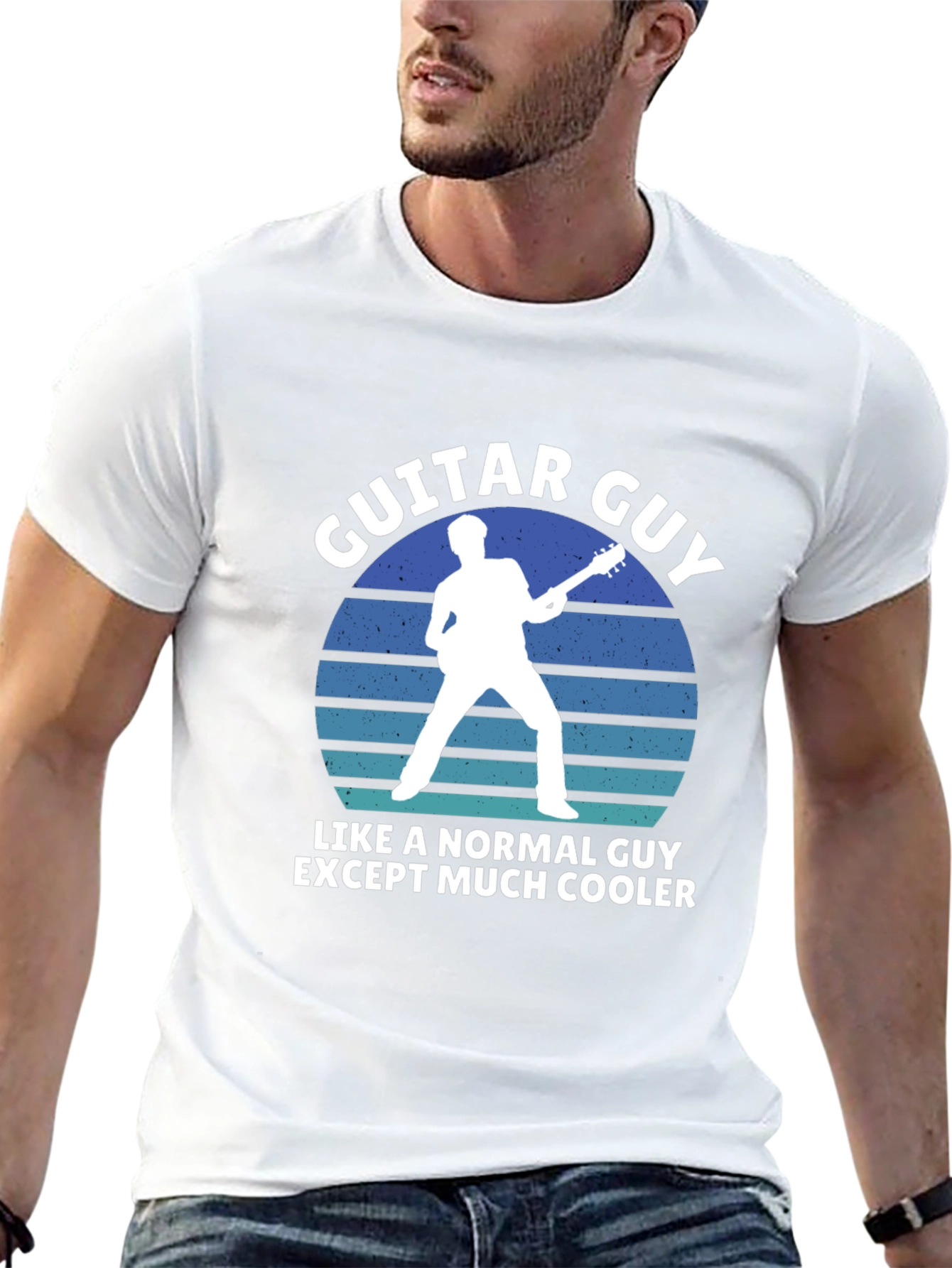 Camiseta Negra Guitar Guy Diseño Original