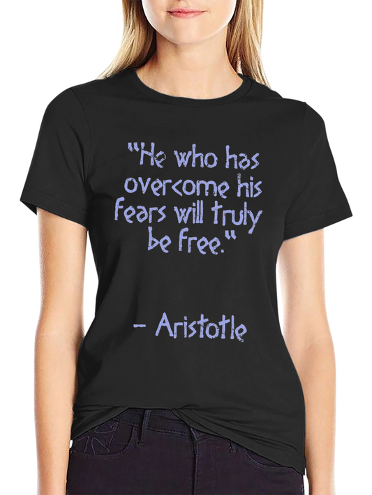 Camiseta Negra con Cita Inspiradora de Aristóteles