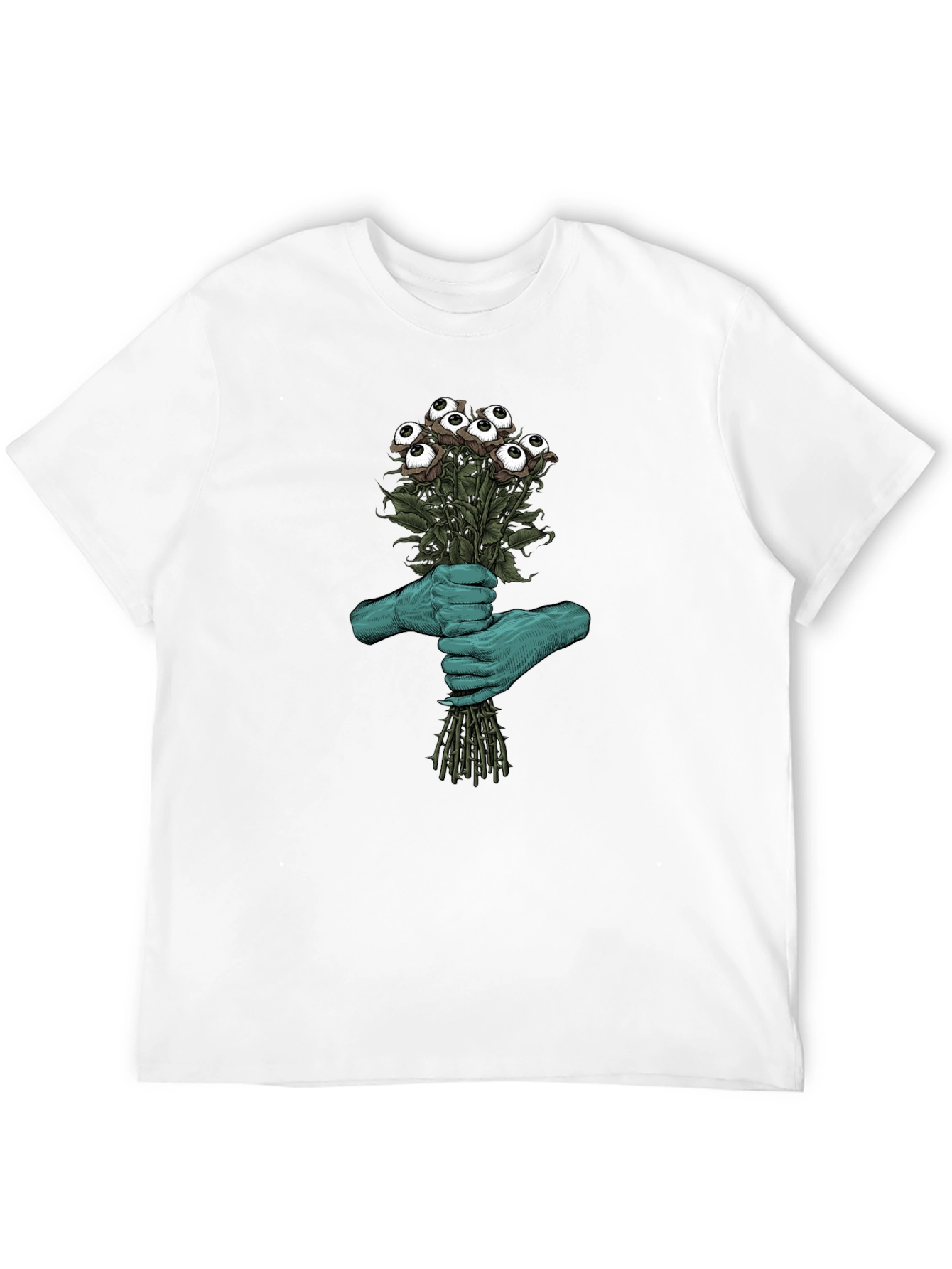 Camiseta Negra con Diseño Floral Ocular
