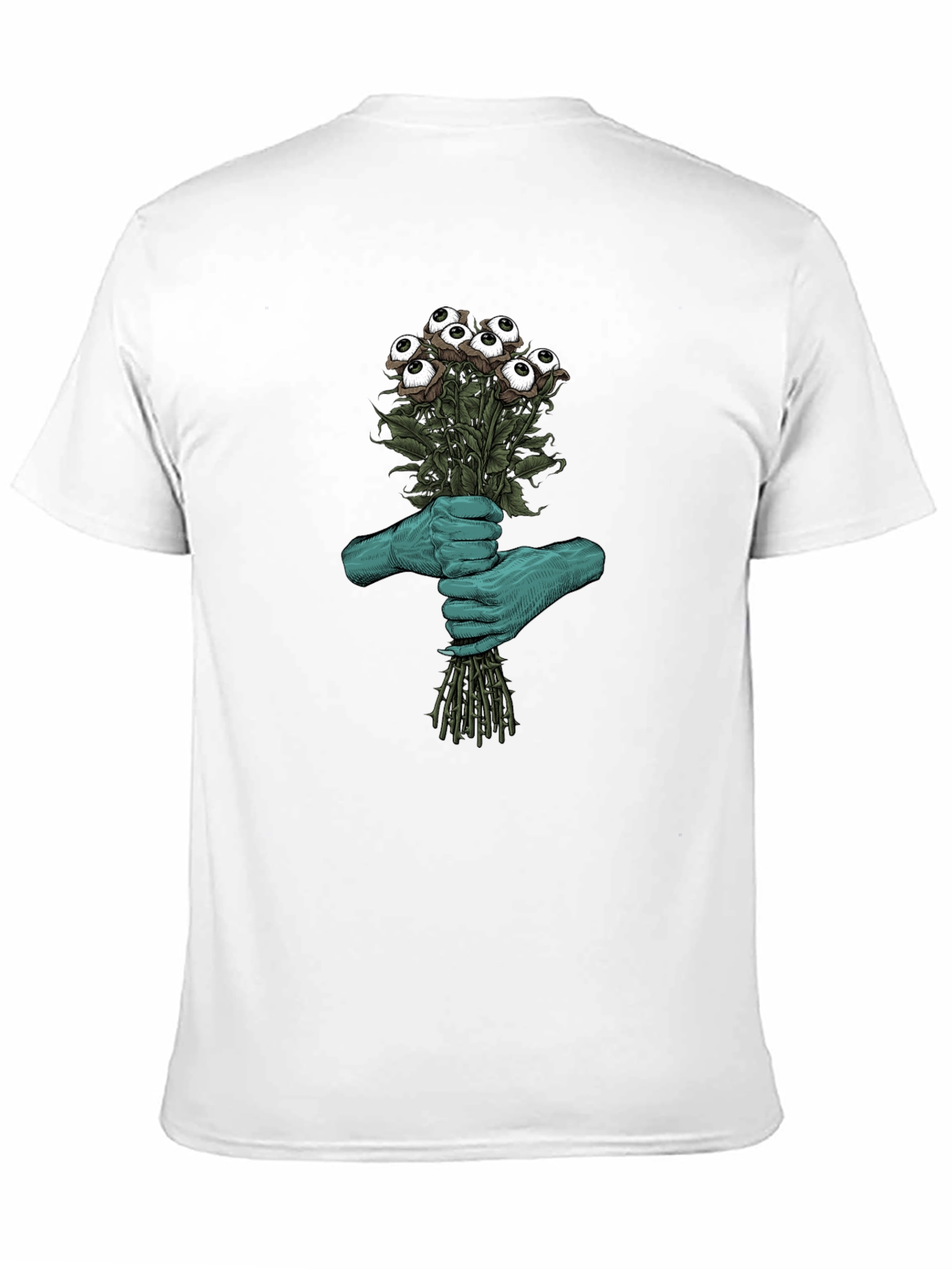 Camiseta Negra con Diseño Floral Ocular