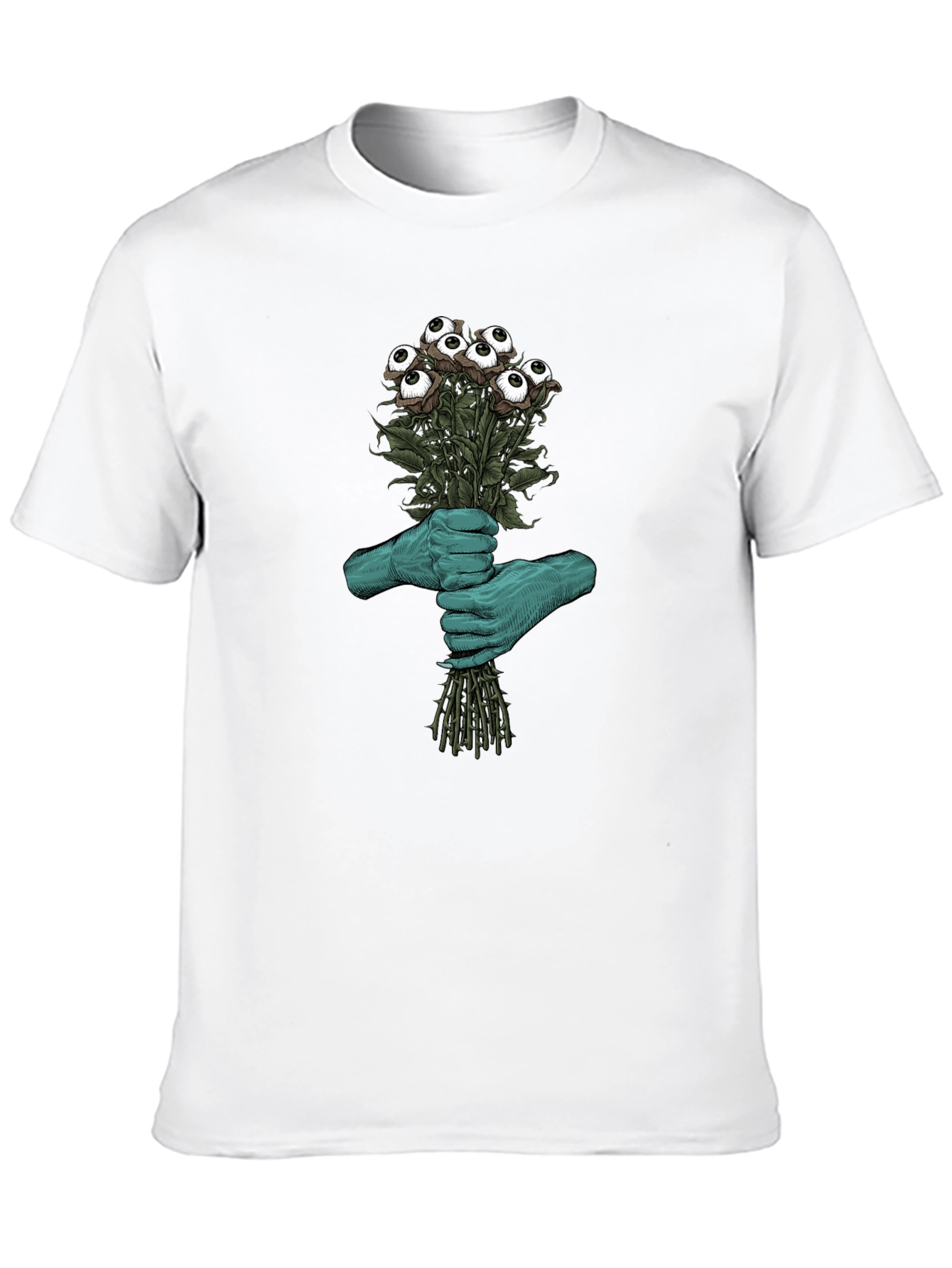 Camiseta Negra con Diseño Floral Ocular