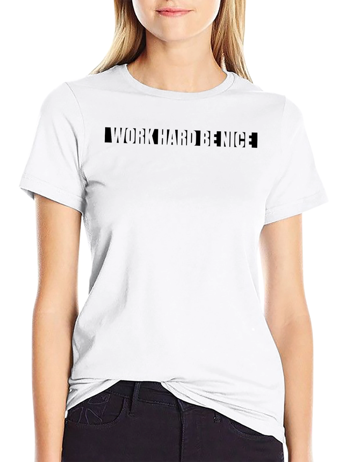 Camiseta Negra: Trabaja Duro Sé Amable