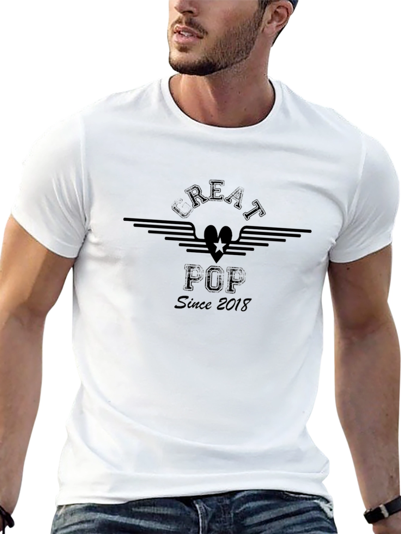 Camiseta Negra Great Pop Since 2018 Estilo Casual