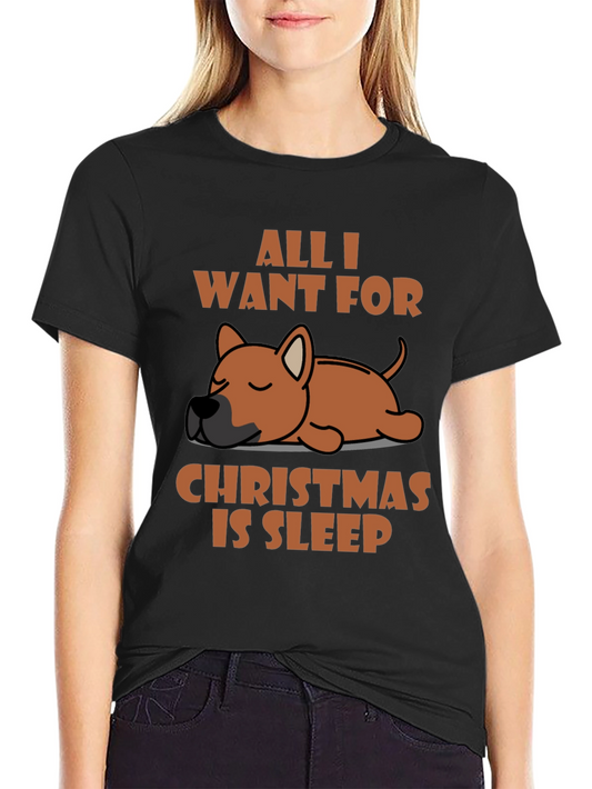 Camiseta Negra All I Want For Christmas Is Sleep