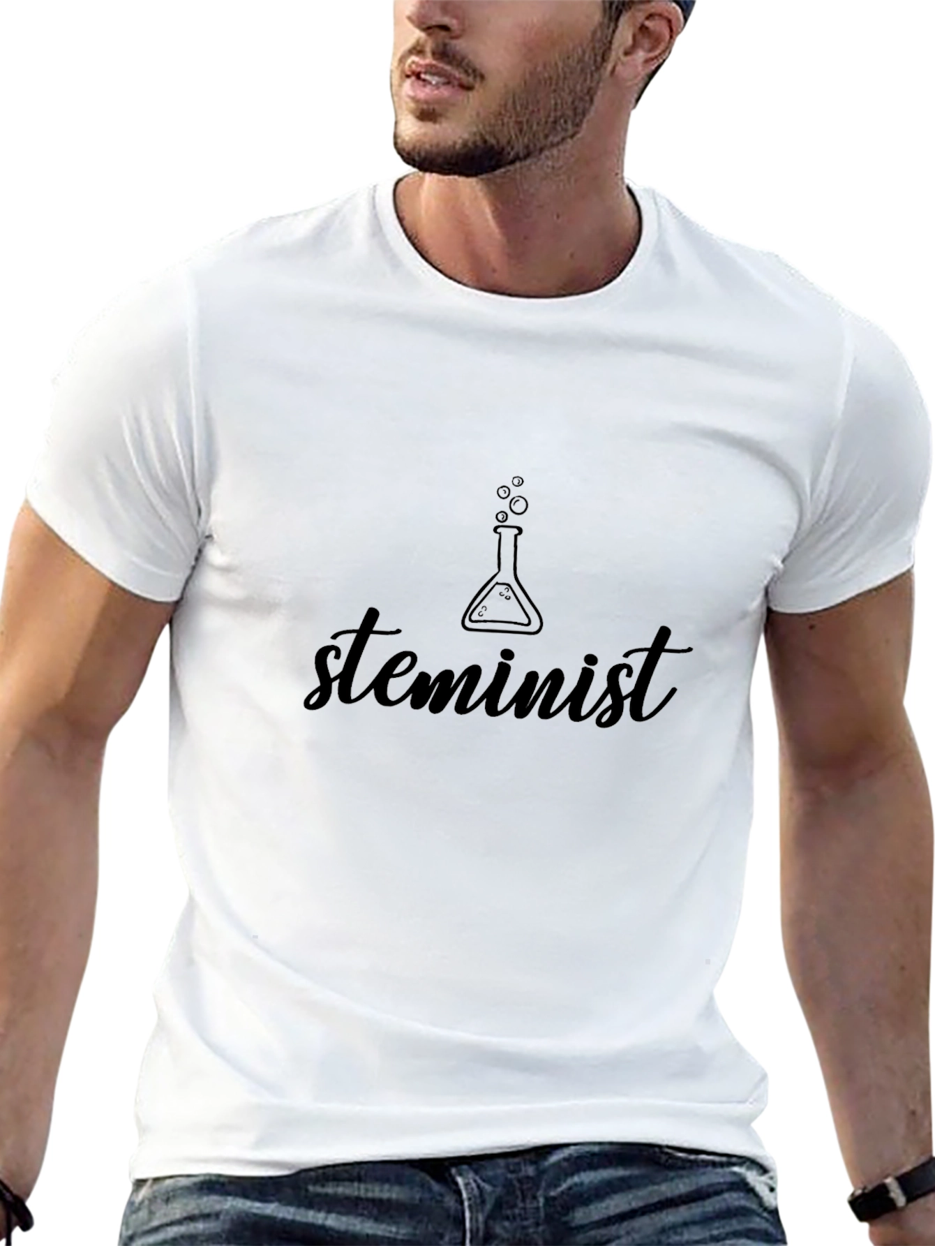 Camiseta Negra Steminist para un Look Empoderado