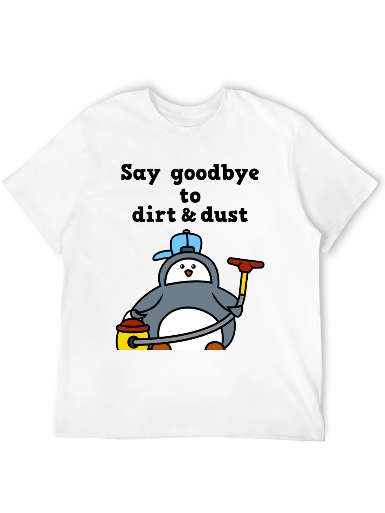 Camiseta Negra con Pingüino Limpiador