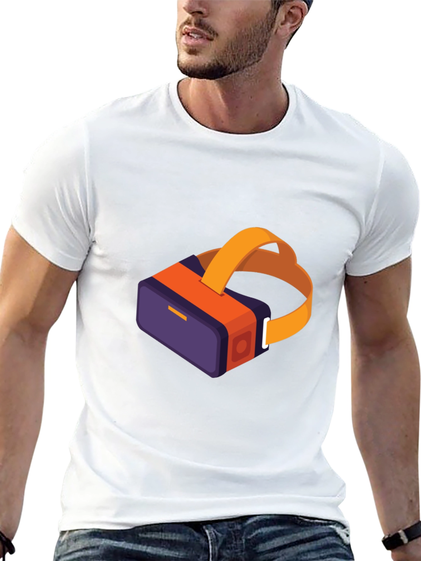 Camiseta Negra con Diseño VR Moderno