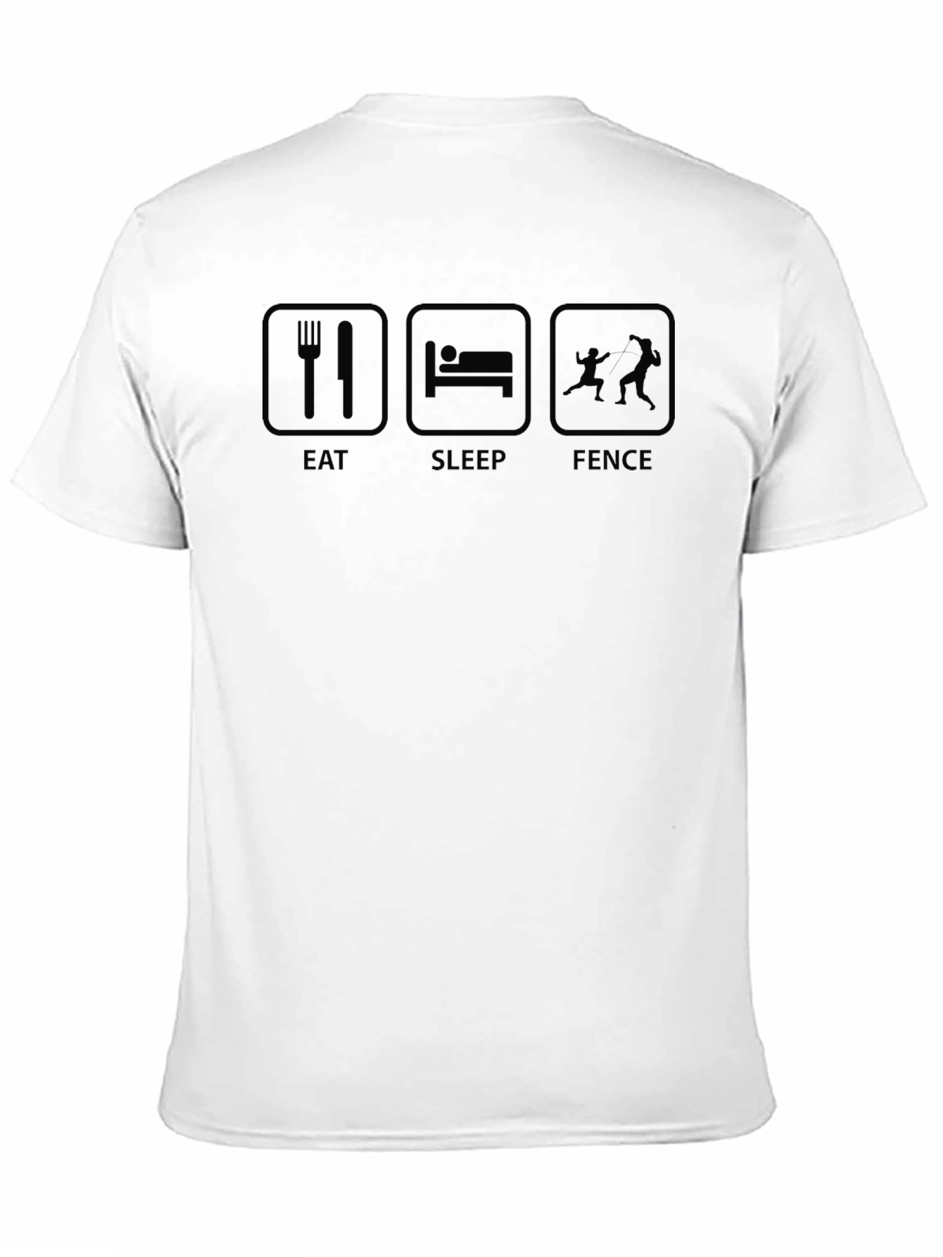 Camiseta Negra Eat Sleep Fence para Esgrima