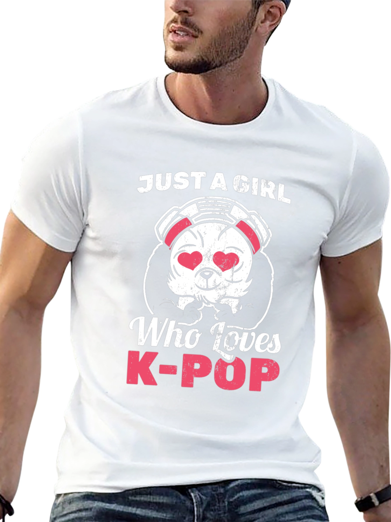 Camiseta Negra Panda K-Pop para Mujer
