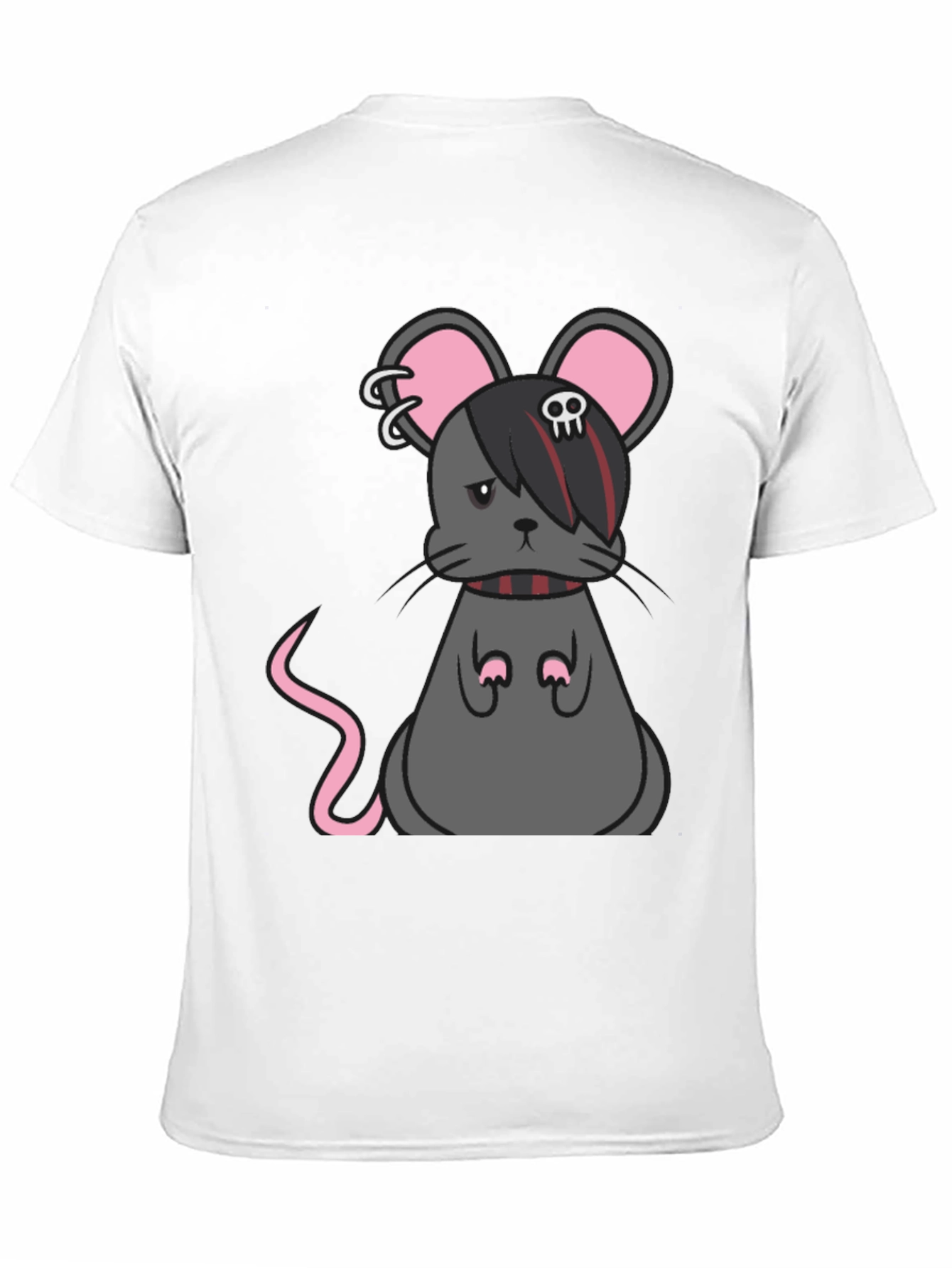 Camiseta Negra con Diseño de Ratón Emo