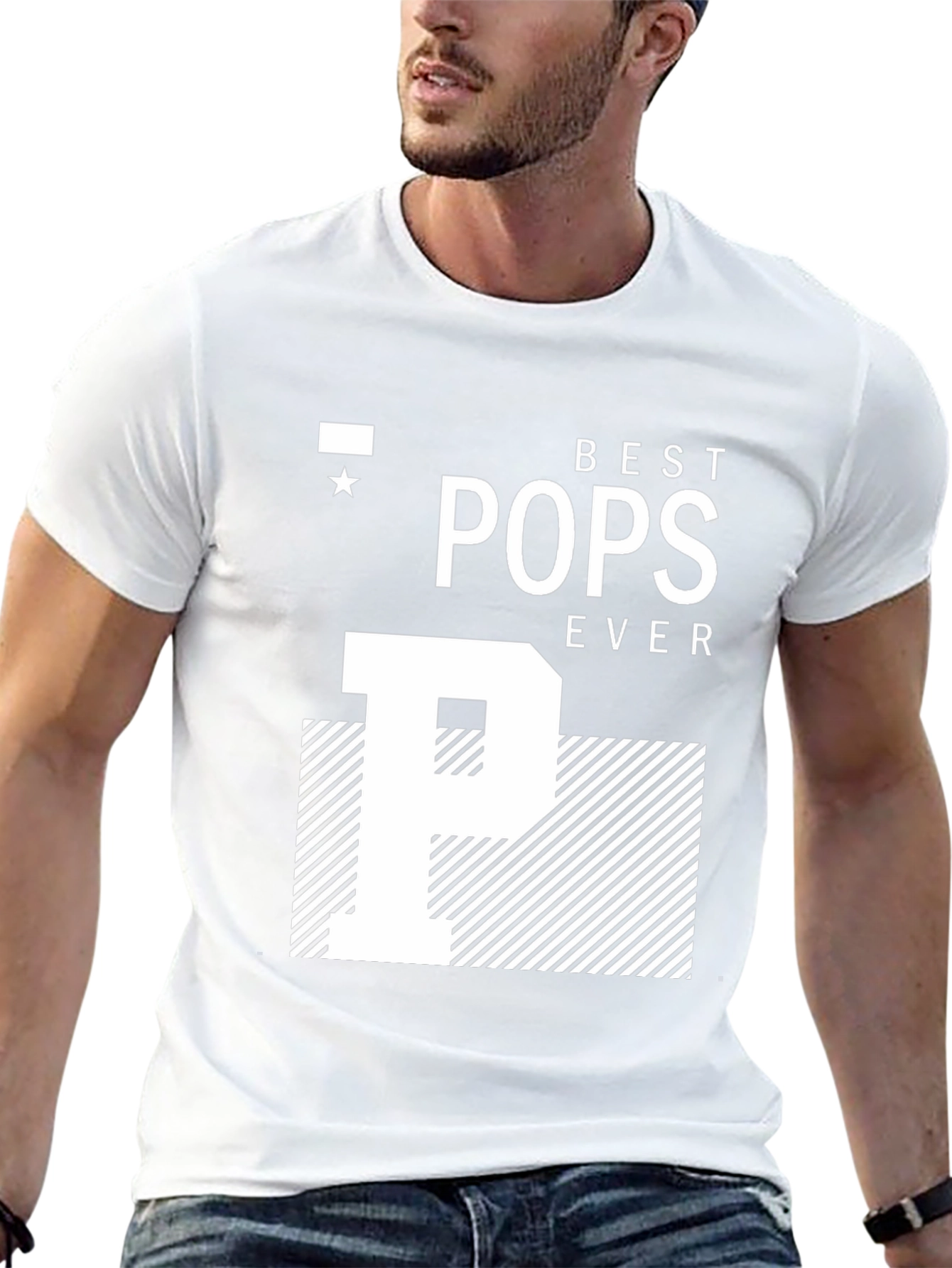 Camiseta Negra Best Pops Ever para Papá