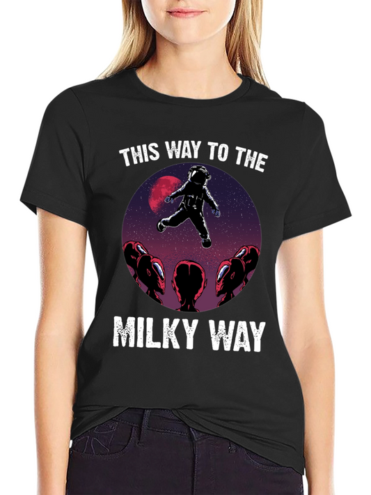 Camiseta Hombre: Astronauta y Extraterrestres Vía Láctea
