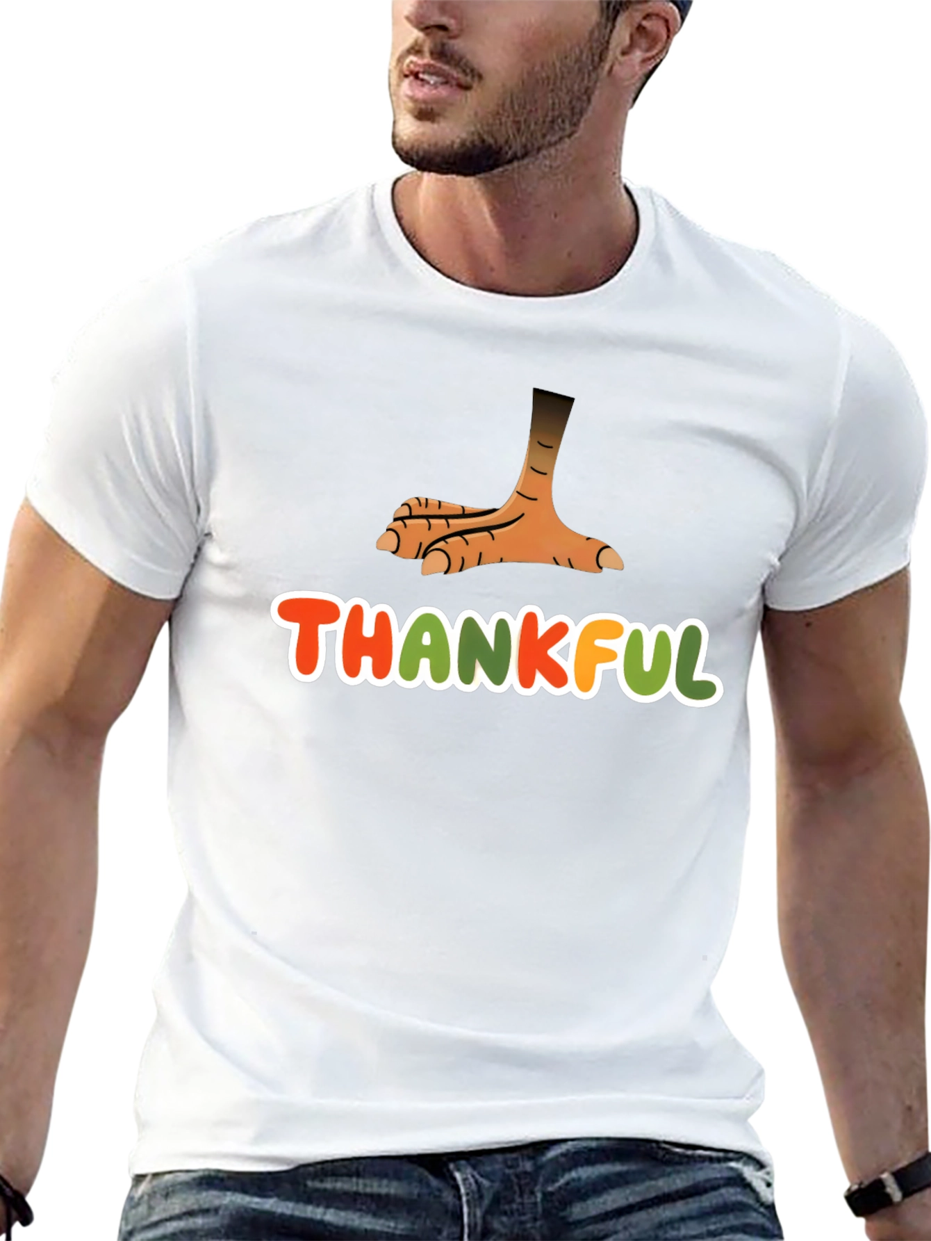 Camiseta Negra Agradecido con Pata de Pavo