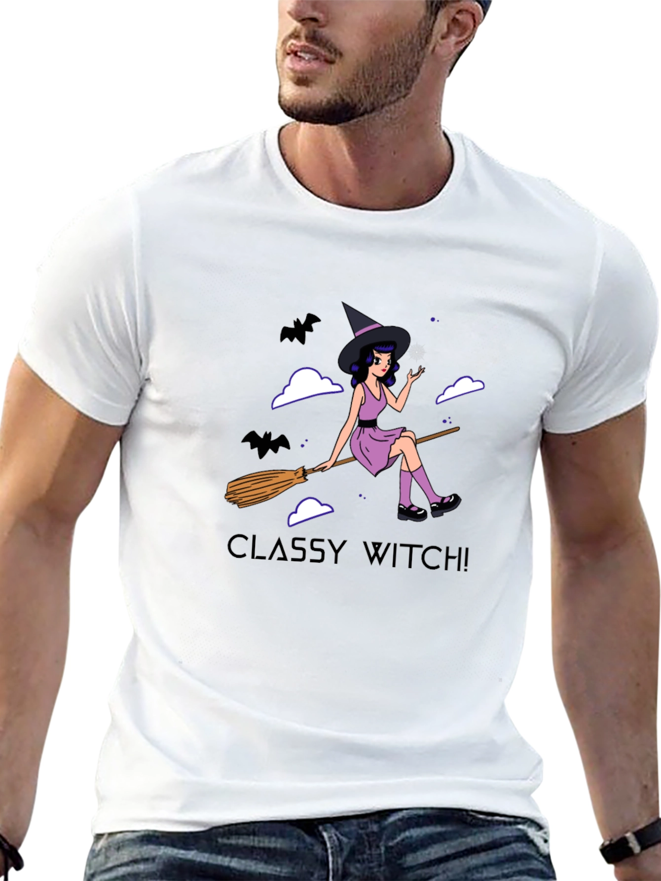 Camiseta Negra Classy Witch! para Halloween