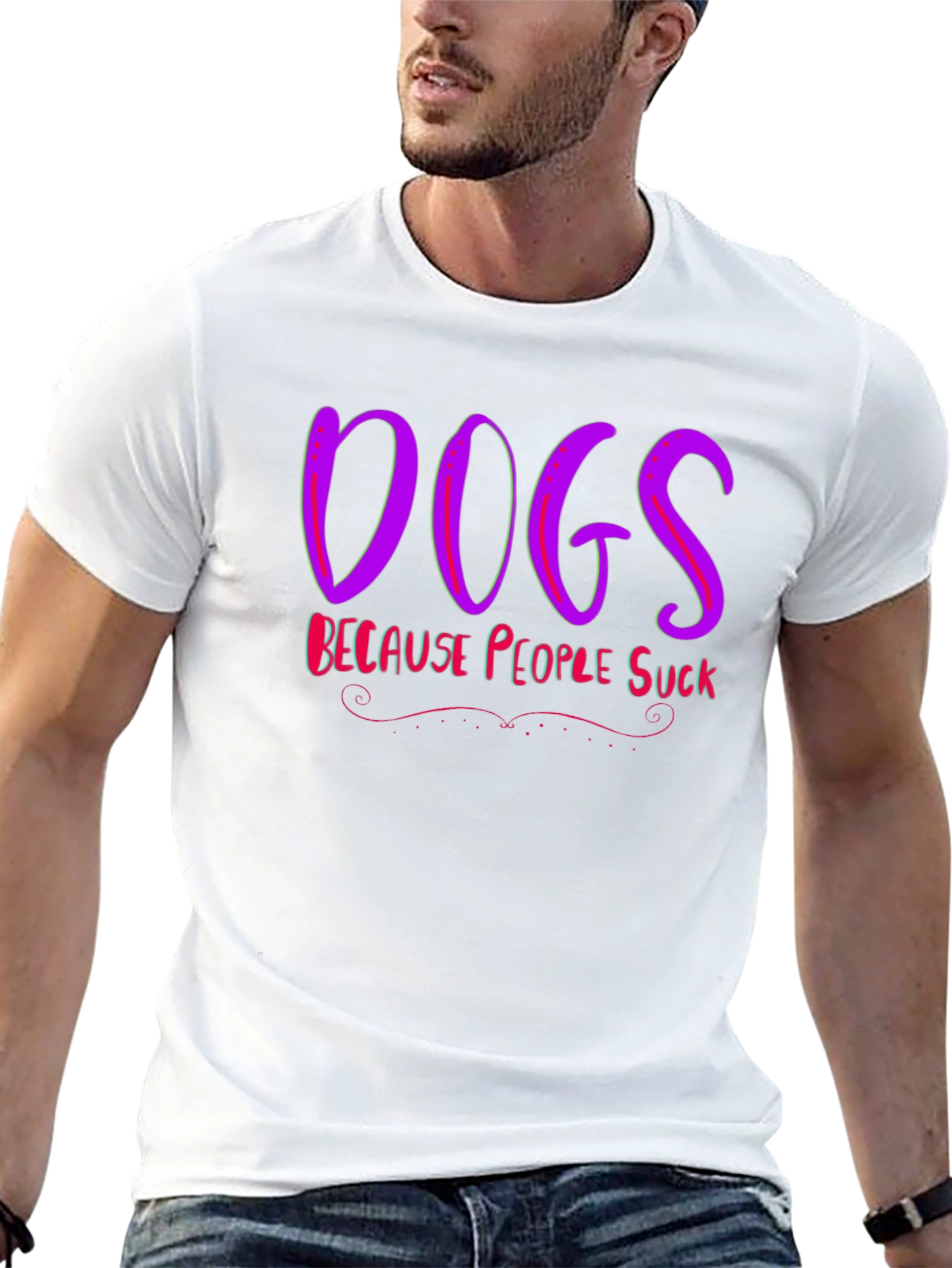 Camiseta Negra Dogs Because People Suck