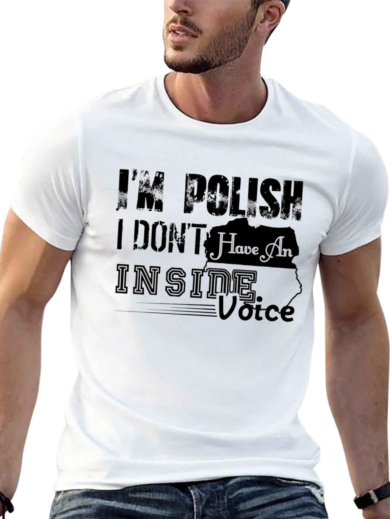 Camiseta Negra con Diseño Gráfico Soy Polaco