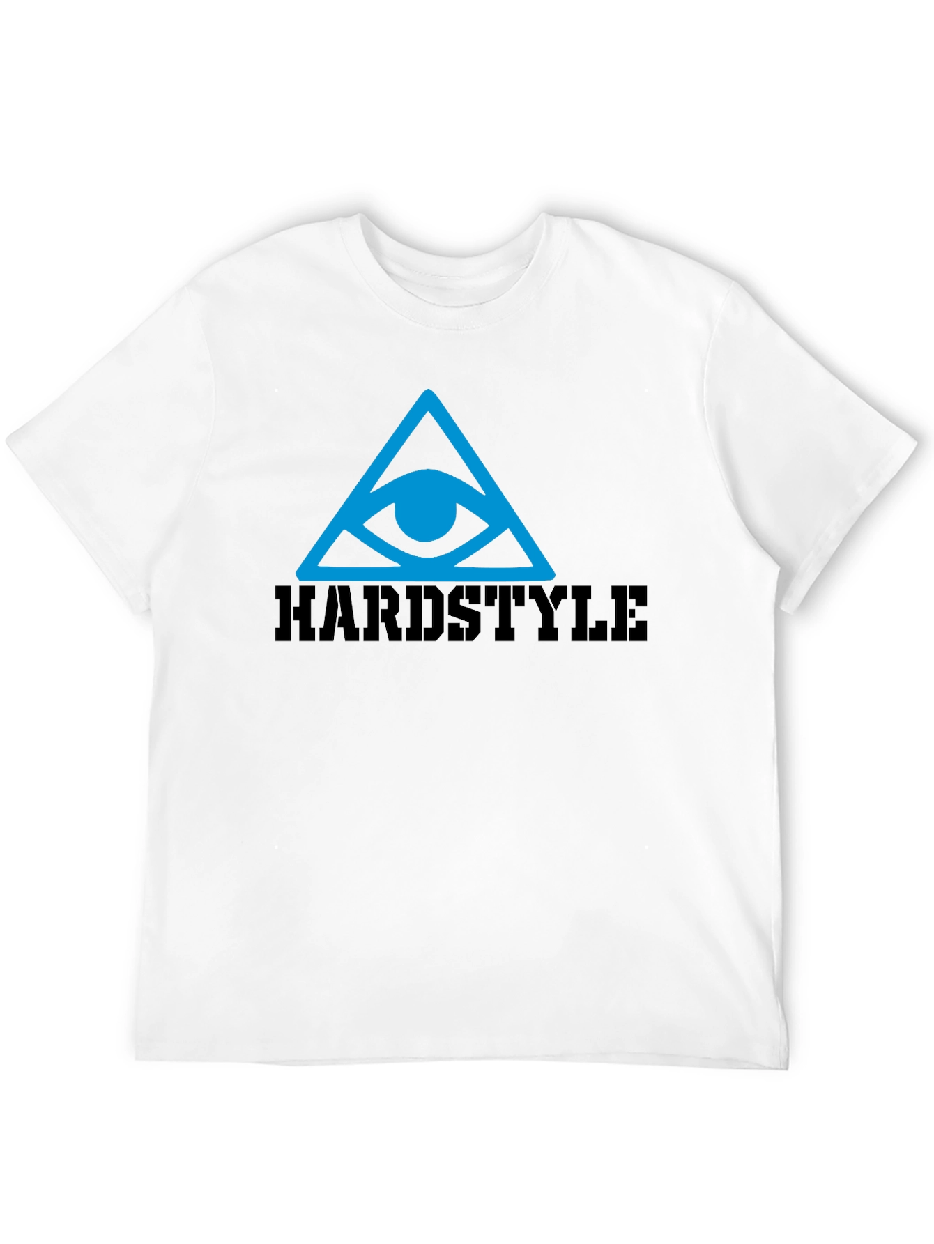 Camiseta Negra Hardstyle con Diseño Ojo en Triángulo